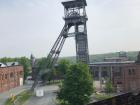 This is a picture of one of the towers outside of the mine in Genk, Belgium that was used to pull lots of coal out of the mines