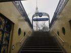 A cool view of a station in front of Berlin's T.V. Tower