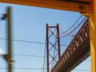 A bridge in Lisbon, Portugal (that looks a lot like the Golden Gate Bridge in California!)