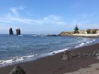 The black sand beach