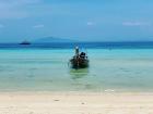 The beautiful blue water and sky on Phi Phi Island, Thailand