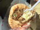 I ate at least three big meals a day; one of my favorite meals was shawarma, shredded lamb meat in pita bread