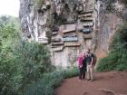 In the North of the Philippines, some people are buried in coffins that hang on the side of the mountains