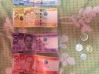 The Philippine pesos are very colorful, so it's easy to tell which bill is which!