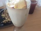 I like my Halo Halo simple, with just milk, bananas, coconut and leche flan on top