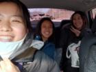 Friends and I in a taxi in Namwon