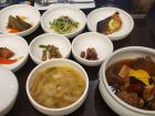 Traditional Korean meal with banchan (side dishes)