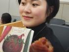 My Korean friend who gifted me a local magazine and her grandma's dried persimmon