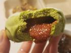 My first raw vegan dessert: green tea strawberry donut