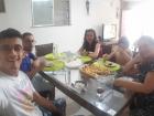 Hanging out with the Brazilian family I live with before our açaí party