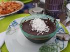 Bowl of açaí and shrimp at home with the Brazilian family I live with