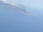 You see mountains while flying into Sicily