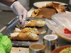 Cannoli being filled