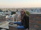 Enjoying sunset over Jodhpur before dinner