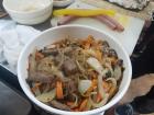 Korean beef and noodle dish called japchae