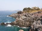 Cliffs formed on Jeju Island made by lava