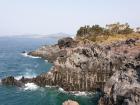 Cliffs formed on Jeju Island made by lava