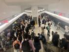 Sometimes the trains get crowded and this is what it looks like on the platform waiting to board a train