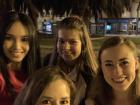 Having dinner and chatting in Spanish with my three flatmates 