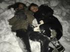 Me and my friend Della at snowy Dartmouth