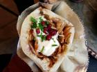 I got to try authentic Austrian döner, which is like a chicken sandwich