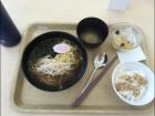 Ramen meal in cafeteria