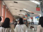 This is the inside of Akita Station where many people not only take trains, but walk through to get to other places in the city