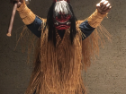 A blue masked namahage and a red masked namahage are often seen together
