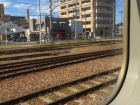 This is the view from inside the first train I rode in Japan