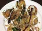 Made takoyaki with my dorm mates. It is a ball shaped snack with chopped octopus)