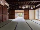 This is a traditional Japanese house; the space is clear and you can see the sliding paper doors (shouji)