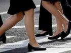 This is a picture of women walking to work in high heels, a topic which sparked recently after a comment by the labor minister