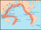 This shows the ring of fire, with Japan entirely within the red zone