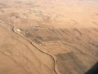 Flying over the desert in Jordan