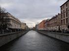 One of the canals in Saint Petersburg as seen from a bridge