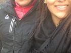My mom and me outdoors on a winter afternoon