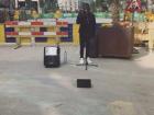 I walked by a street performer who was singing in Brussels