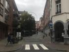 A view of the street in the neighborhood of Marolles, Brussels