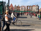 Lots of tourists enjoying the city of Bruges, Belgium