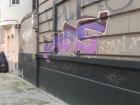 Walls and the outside of trams are sometimes covered in street art