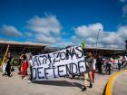 Students marching in the strike in Leticia