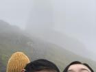 My friend Rachel and I hiked up a hill to see a huge rock called the Old Man of Storr— too bad it was covered in fog!