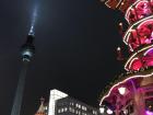 I explored many Christmas markets, and in the background here you can see Berlin's famous television tower, the Fernsehturm