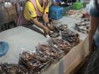 Fresh and dried fish at a rural market 