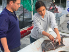 Cleaning halibut in Alaska