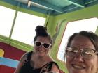 My mom and I enjoying the glass bottom boat on our way to the Buccoo Reef