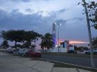 The sunset from the main street in Chetumal, Boulevard Bahía (Boulevard by the Bay), where people come almost every weekend to snack on traditional desserts, hang out with friends and relax 