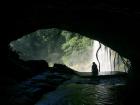 The sounds of falling water, a rainbow and a friend 