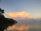 The coast of Chetumal at sunset (can you point out the mangroves?)