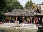 Relaxing gazebo in a pond at the King's Palace